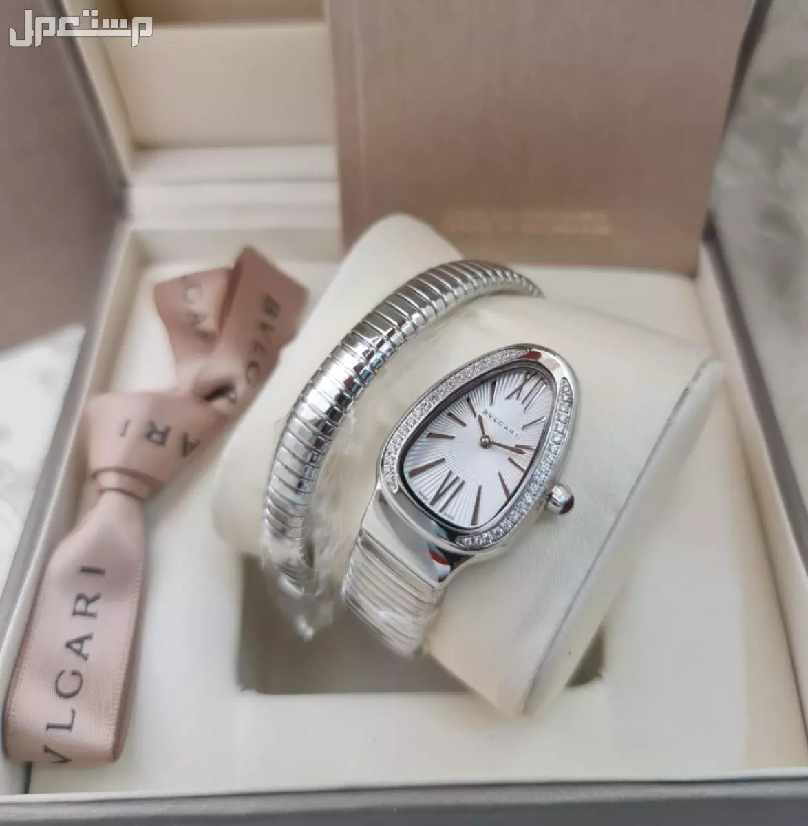 ساعه بولقاري نسائيه فضي شكل ثعبان ماستر كواليتي وتساب 0567420275