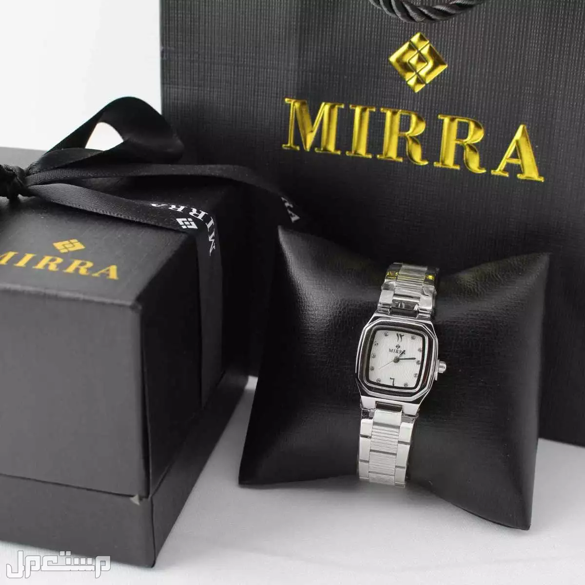 عرض ساعات نسائي ستيل مع فصوص مع ضمان