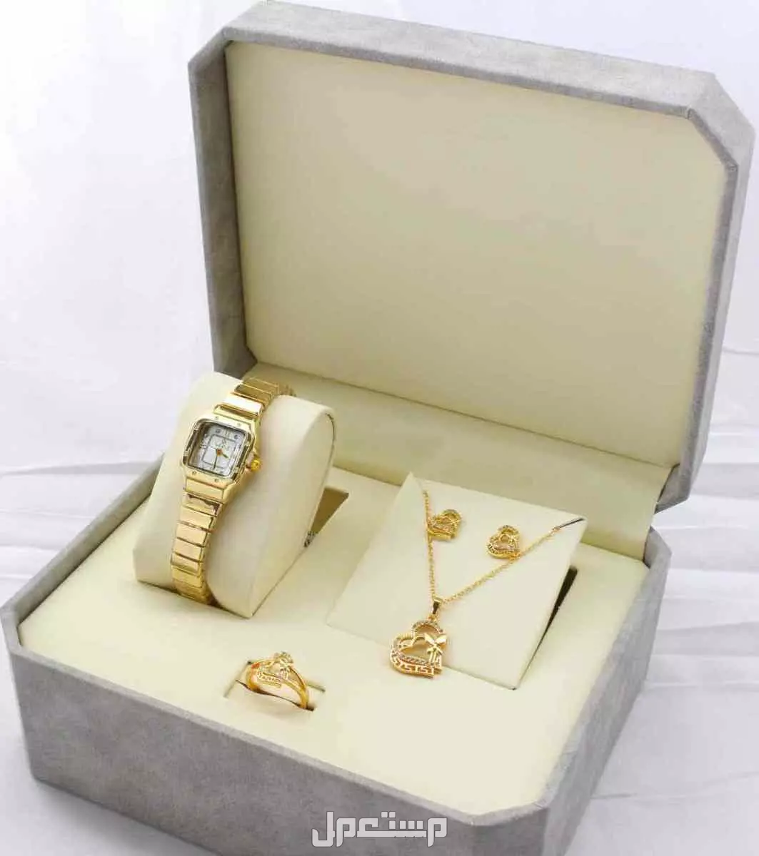 اطقم ساعات ستيل نسائي مع اكسسوار زركون