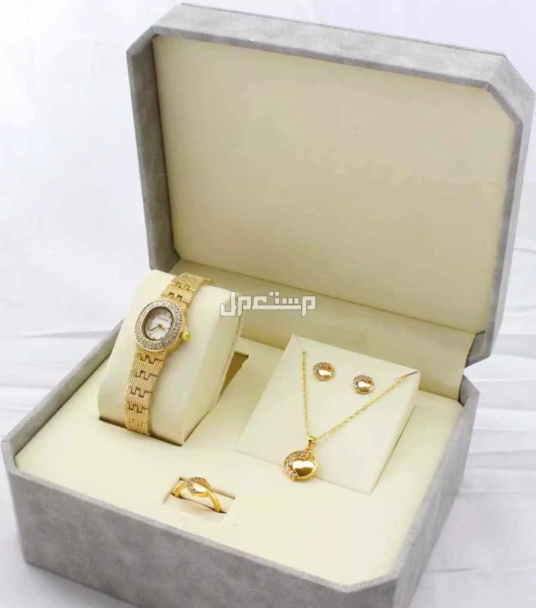 اطقم ساعات ستيل نسائي مع اكسسوار زركون