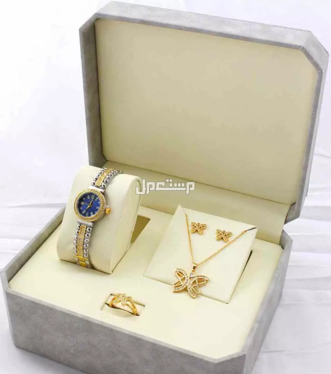 اطقم ساعات ستيل نسائي مع اكسسوار زركون