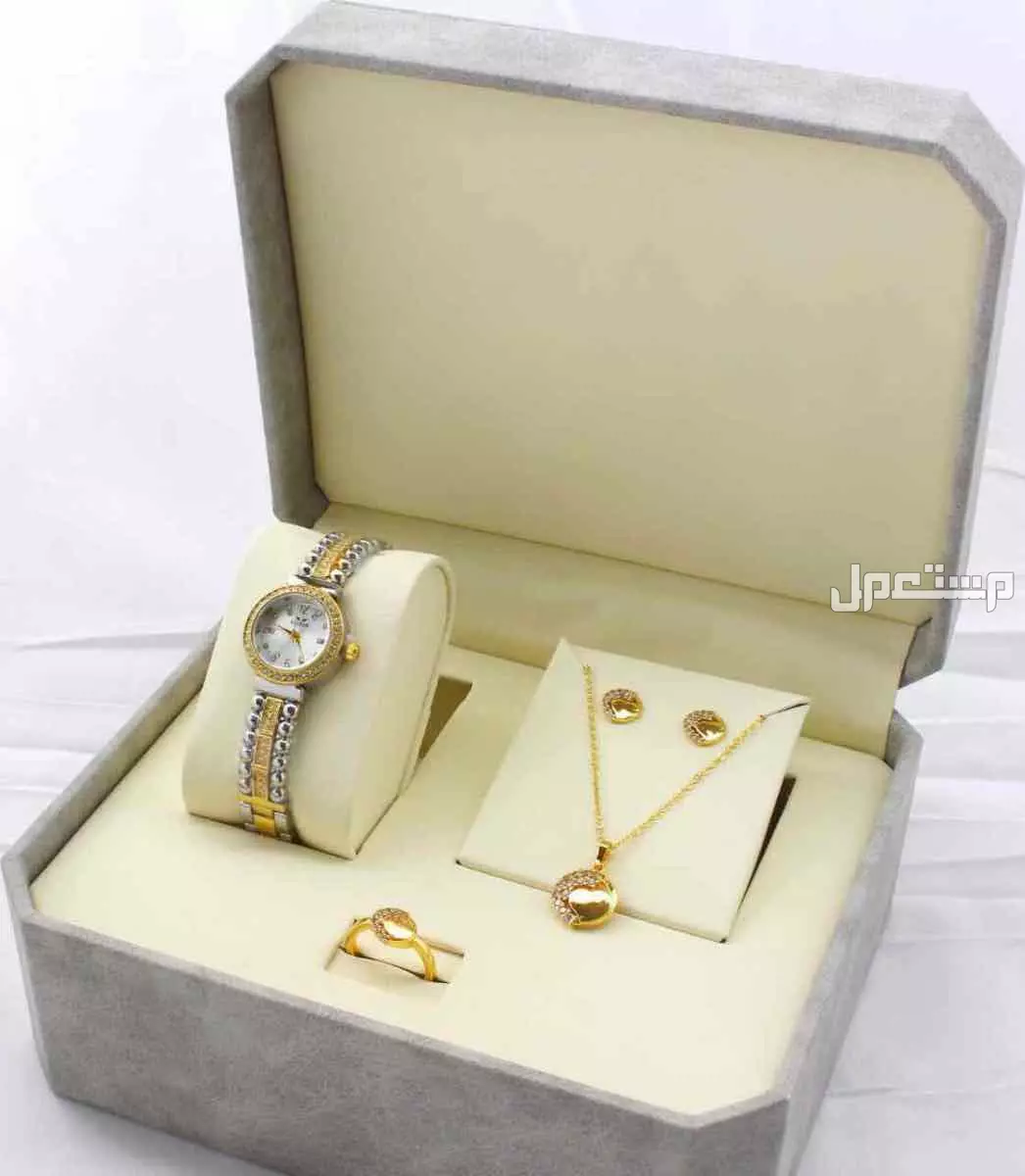 اطقم ساعات ستيل نسائي مع اكسسوار زركون