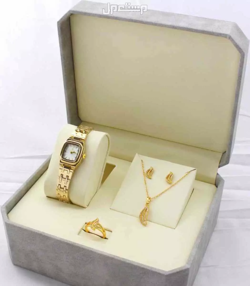 اطقم ساعات ستيل نسائي مع اكسسوار زركون