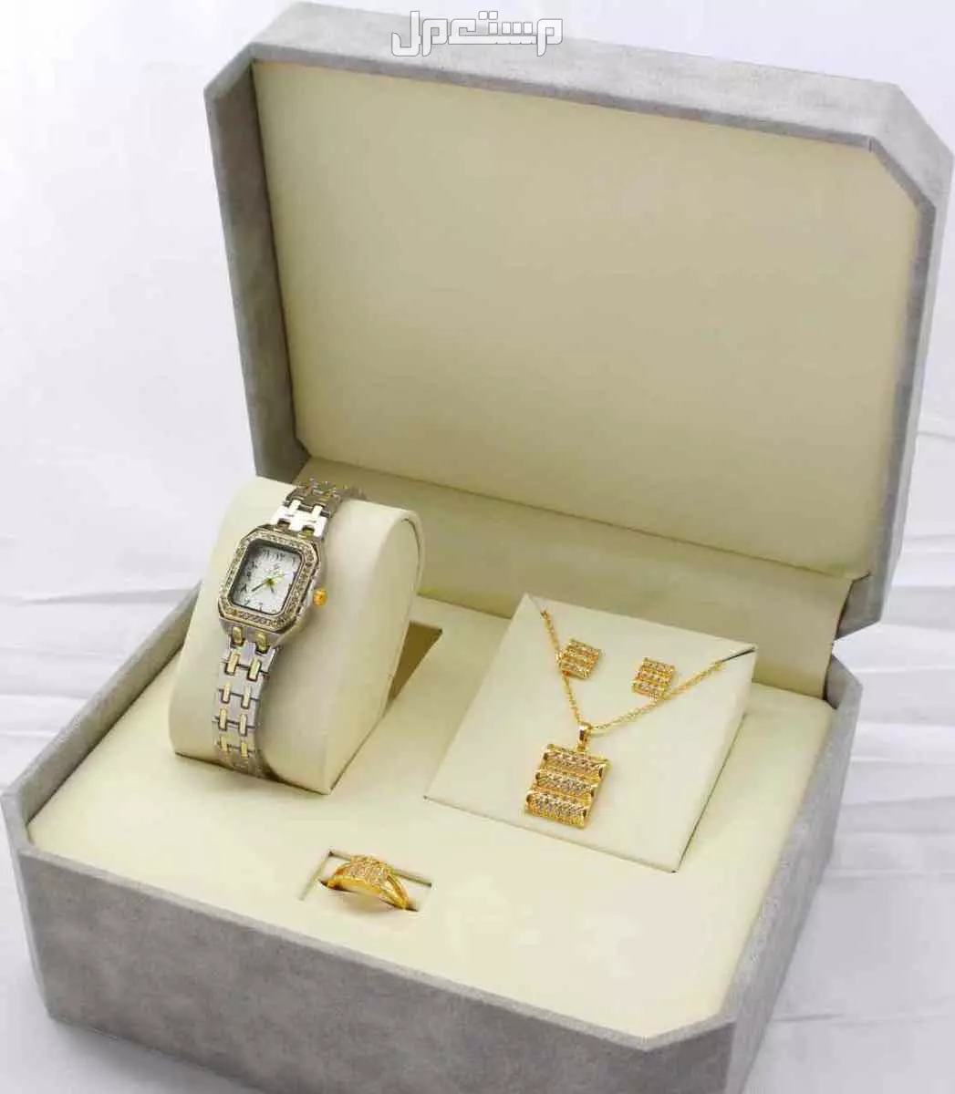 اطقم ساعات ستيل نسائي مع اكسسوار زركون