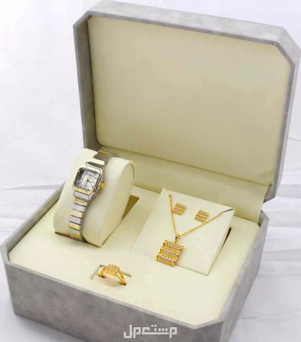 اطقم ساعات ستيل نسائي مع اكسسوار زركون