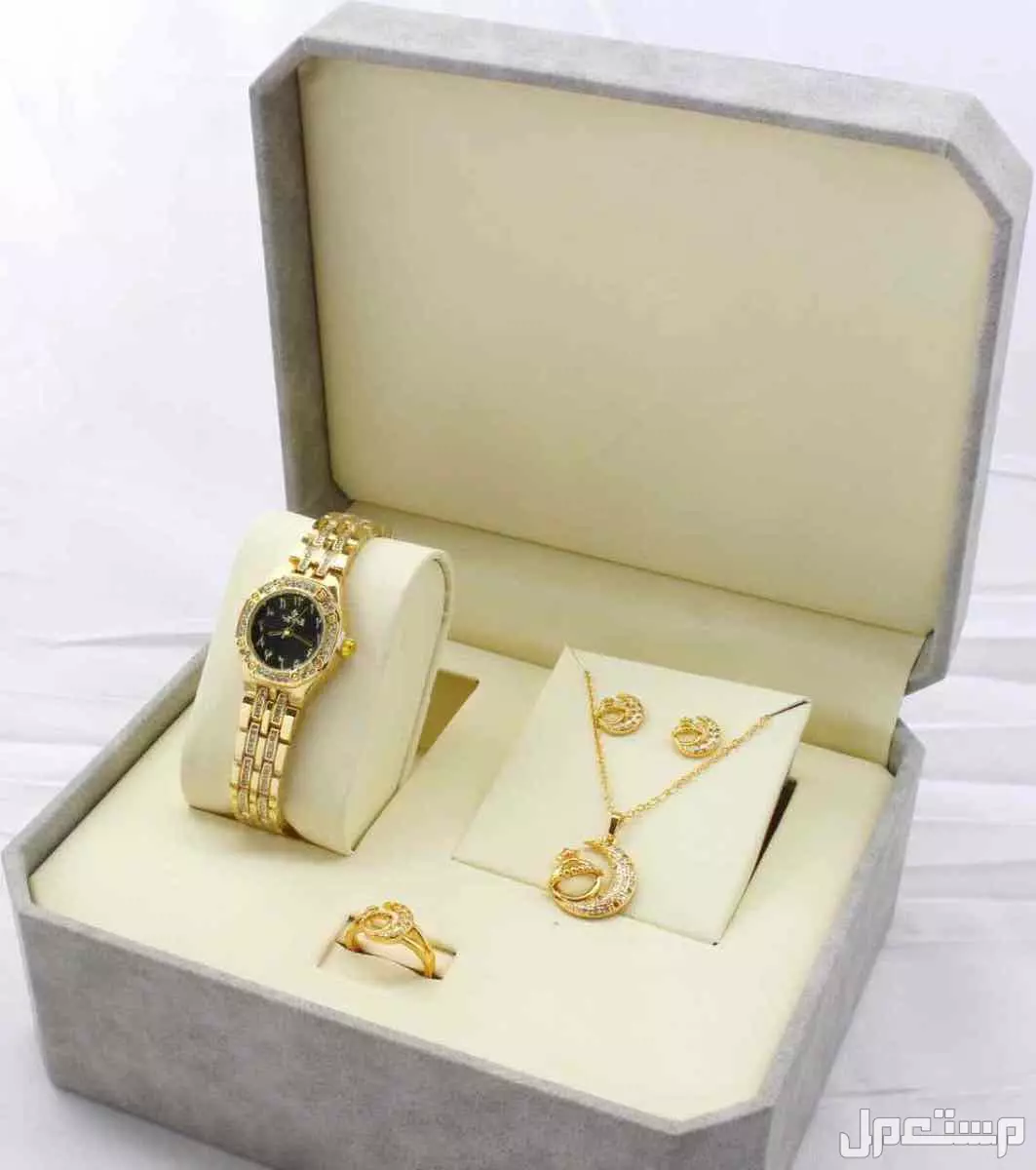 اطقم ساعات ستيل نسائي مع اكسسوار زركون