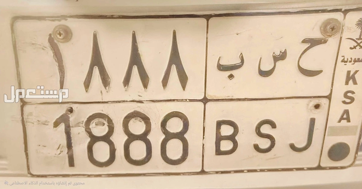 لوحة مميزة ح س ب - 1888 - خصوصي في الرياض بسعر 10 آلاف ريال سعودي