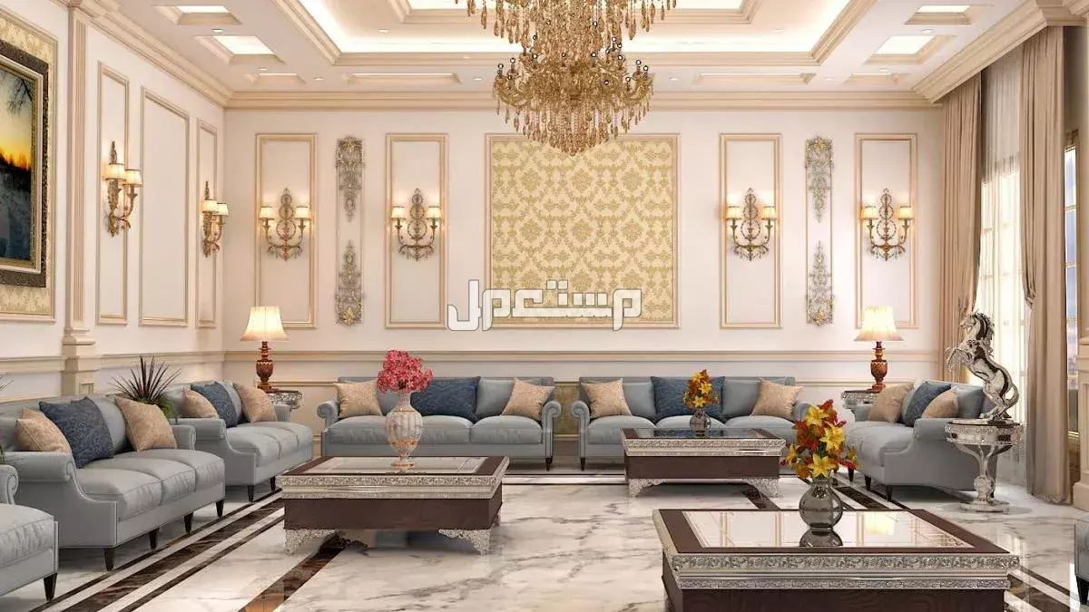 ما هي أفضل أنواع المجالس العربية الحديثة 2026 مع الصور؟ غرف معيشة عربية 2026
