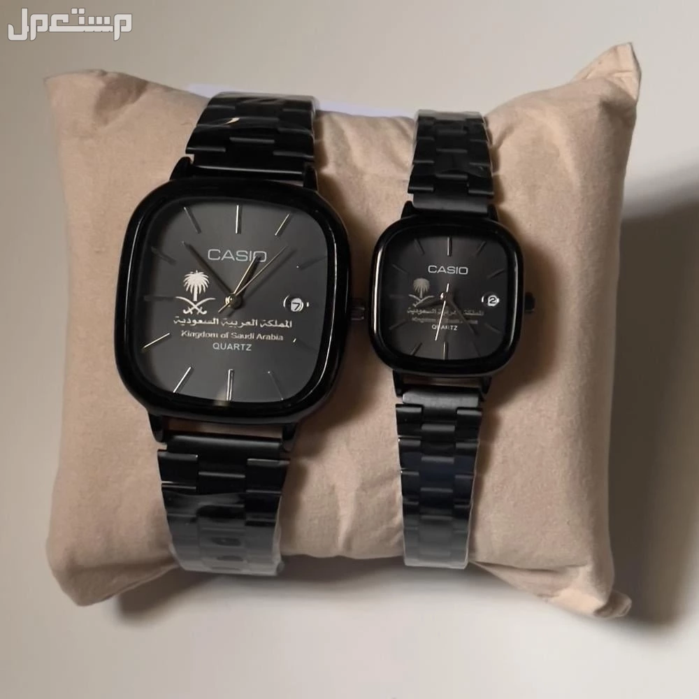 ساعات كاسيو طقم رجالي ونسائي يمكنك اضافه عباره او تاريخ وشعار