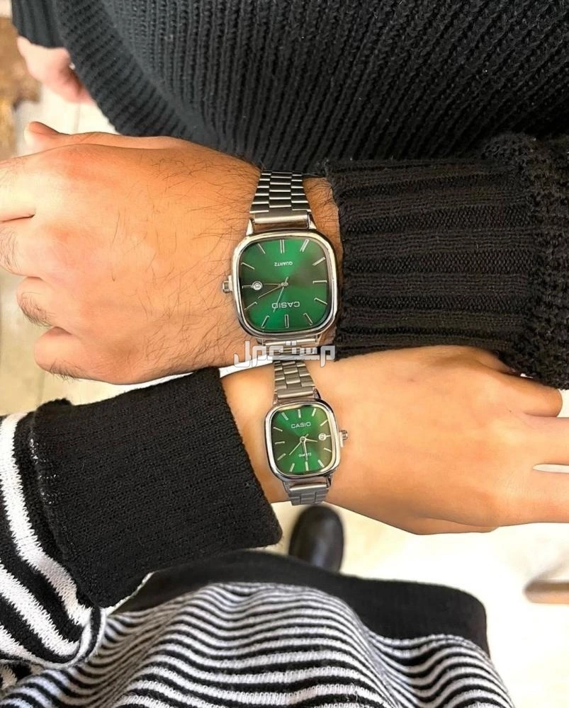 ساعات كاسيو طقم رجالي ونسائي يمكنك اضافه عباره او تاريخ وشعار