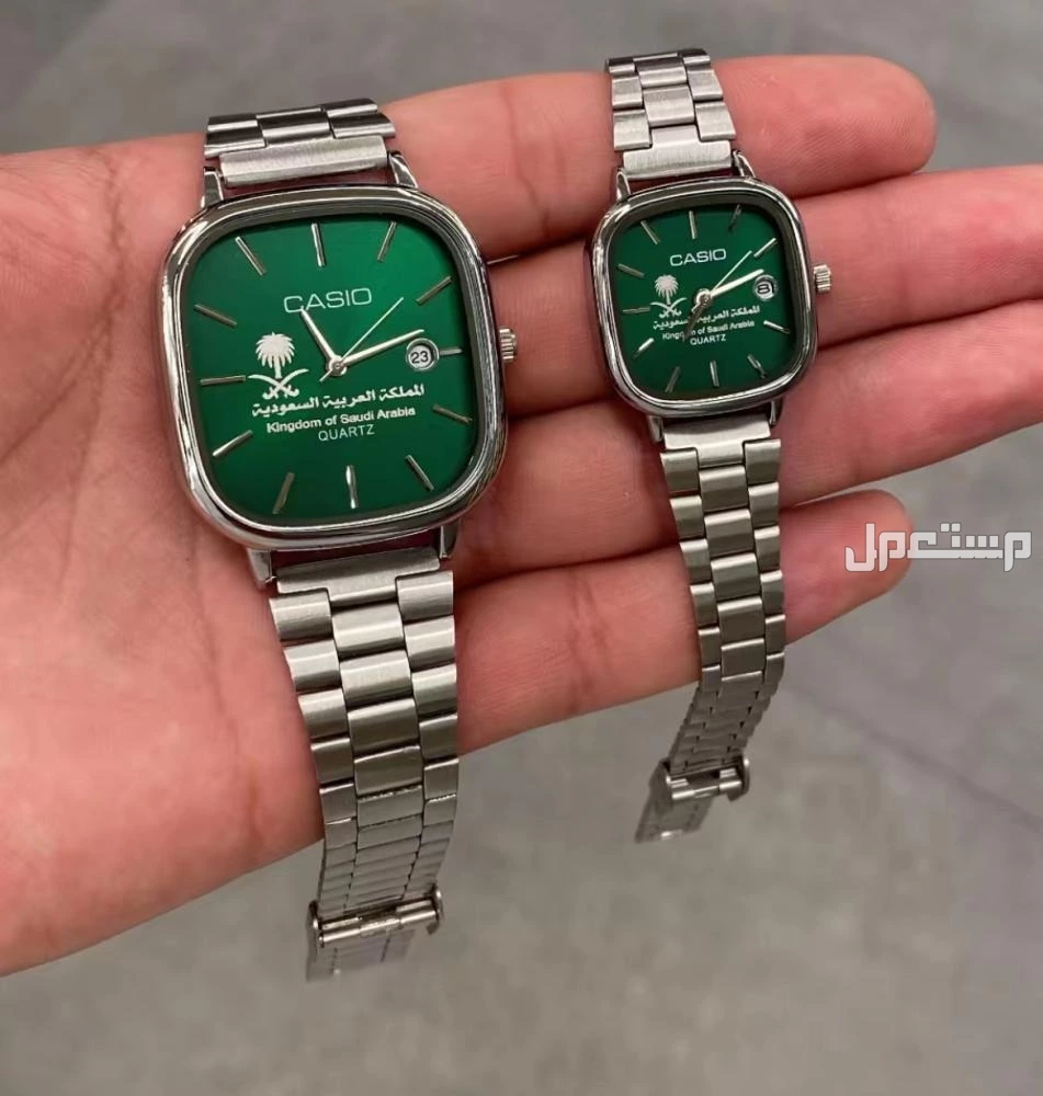 ساعات كاسيو طقم رجالي ونسائي يمكنك اضافه عباره او تاريخ وشعار