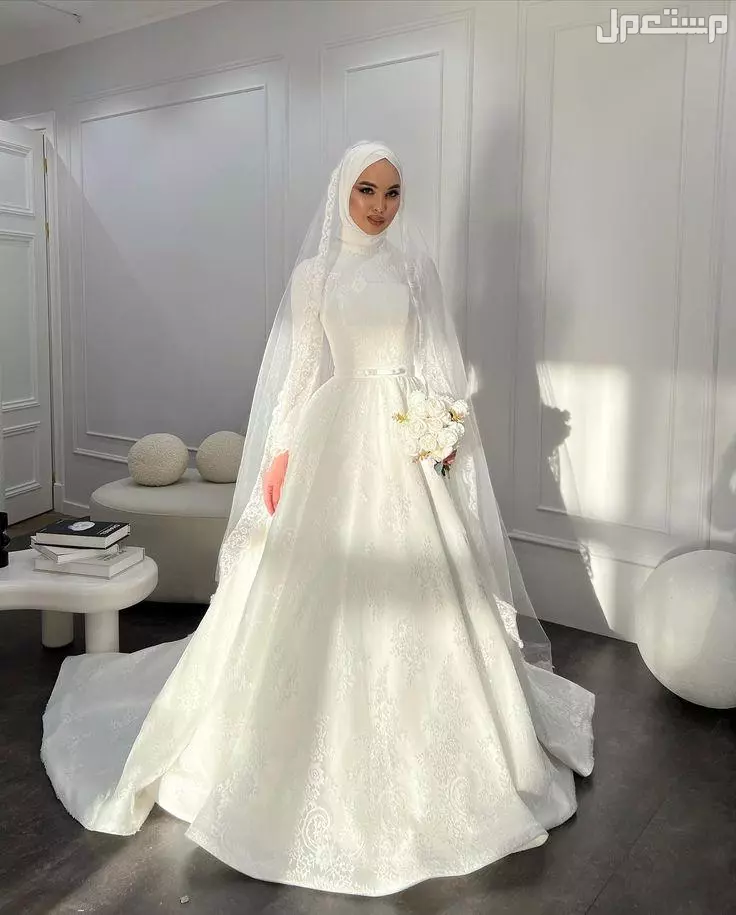 فساتين زفاف 2026 فخمة للمحجبات بالصور فساتين زفاف للمحجبات