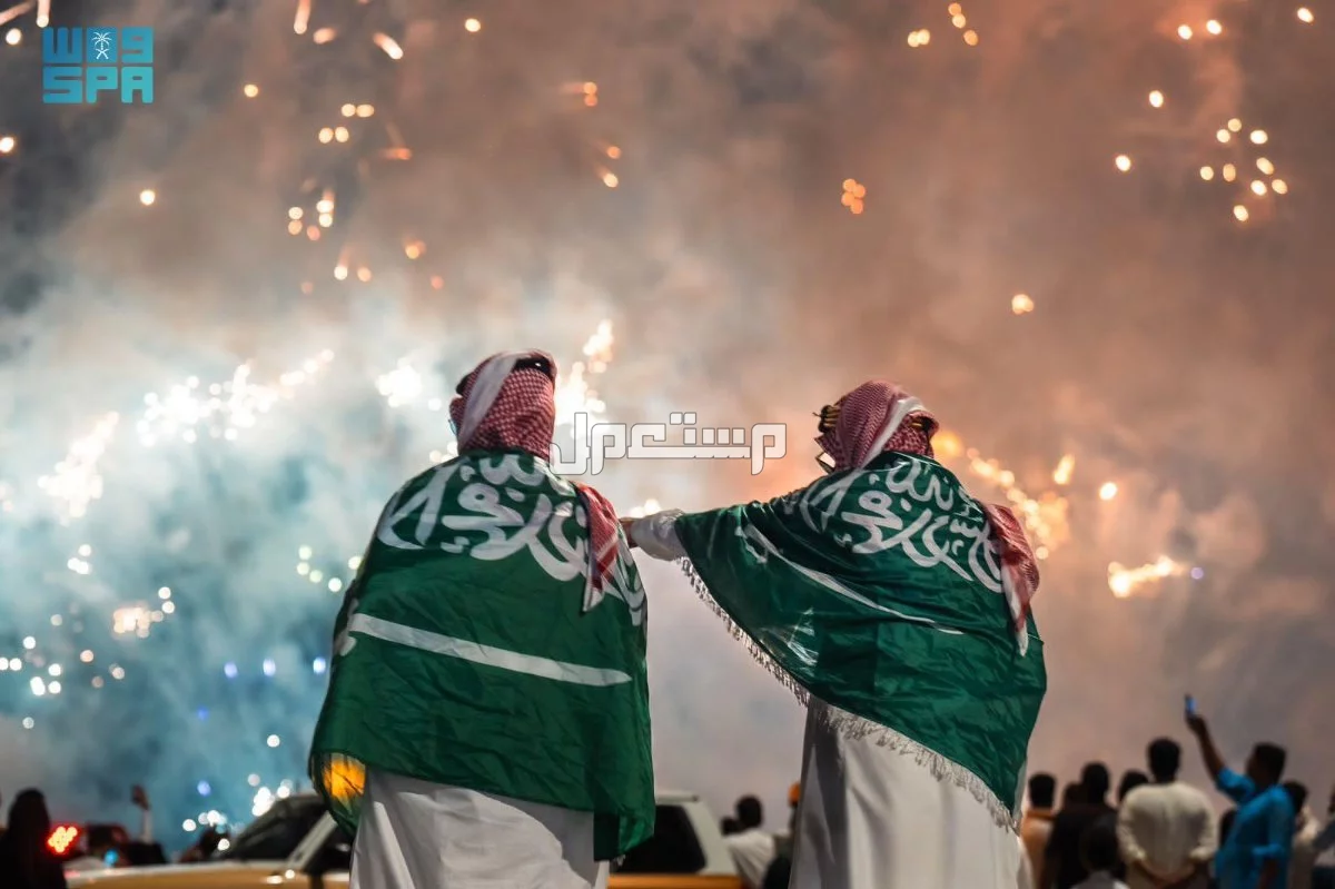 فعاليات اليوم الوطني السعودي 95 في جدة 2025 ألعاب نارية اليوم الوطني السعودي