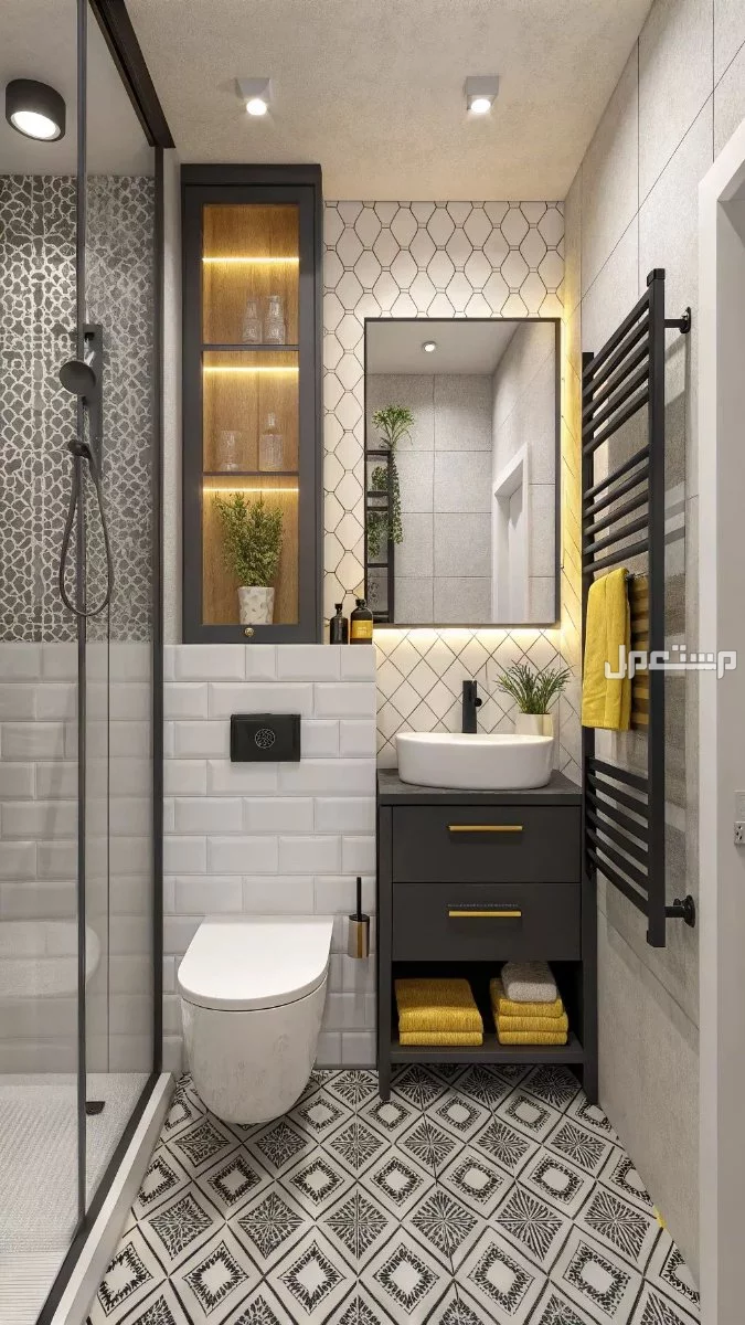 أجمل أشكال تصميم حمامات مودرن 2026 (صور) أشكال تصميم حمامات مودرن 2026