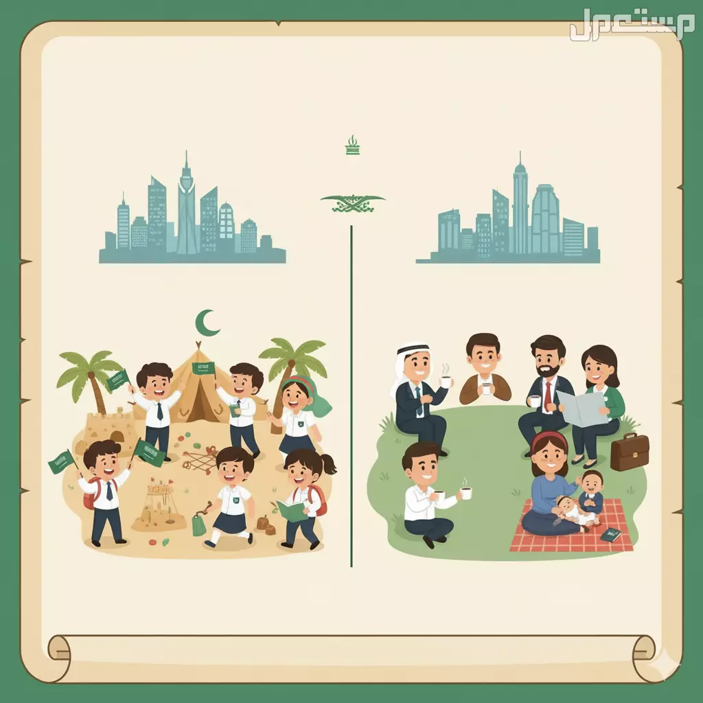 متى عودة الموظفين والطلاب بعد اليوم الوطني 2025؟ متى عودة الموظفين والطلاب بعد اليوم الوطني 2025؟