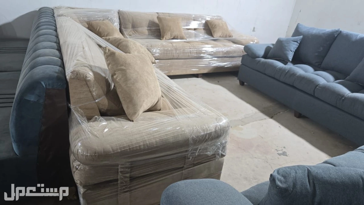 كنب جديد جاهز جميع الالوان بالرياض اطقم حرف ال و7اشخاص مع التوصيل بالرياض