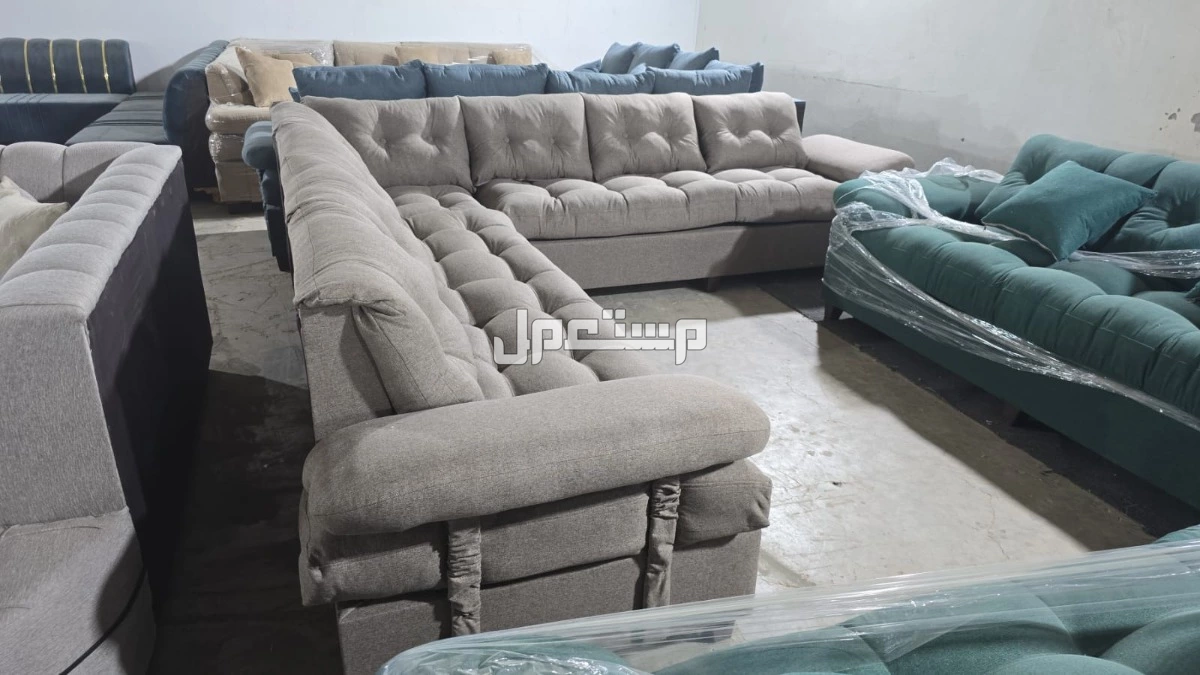 كنب جديد جاهز جميع الالوان بالرياض اطقم حرف ال و7اشخاص مع التوصيل بالرياض