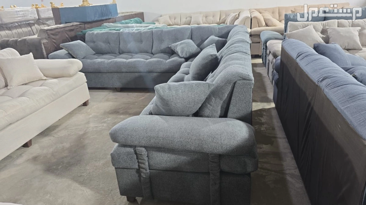 كنب جديد جاهز جميع الالوان بالرياض اطقم حرف ال و7اشخاص مع التوصيل بالرياض