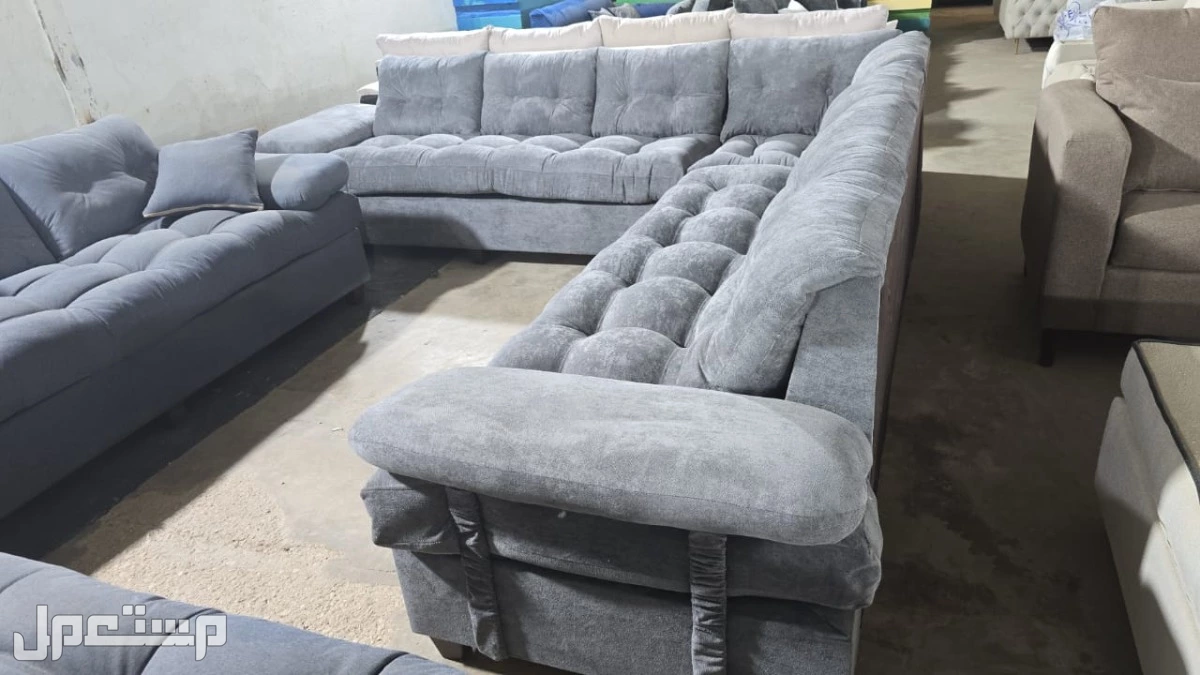 كنب جديد جاهز جميع الالوان بالرياض اطقم حرف ال و7اشخاص مع التوصيل بالرياض