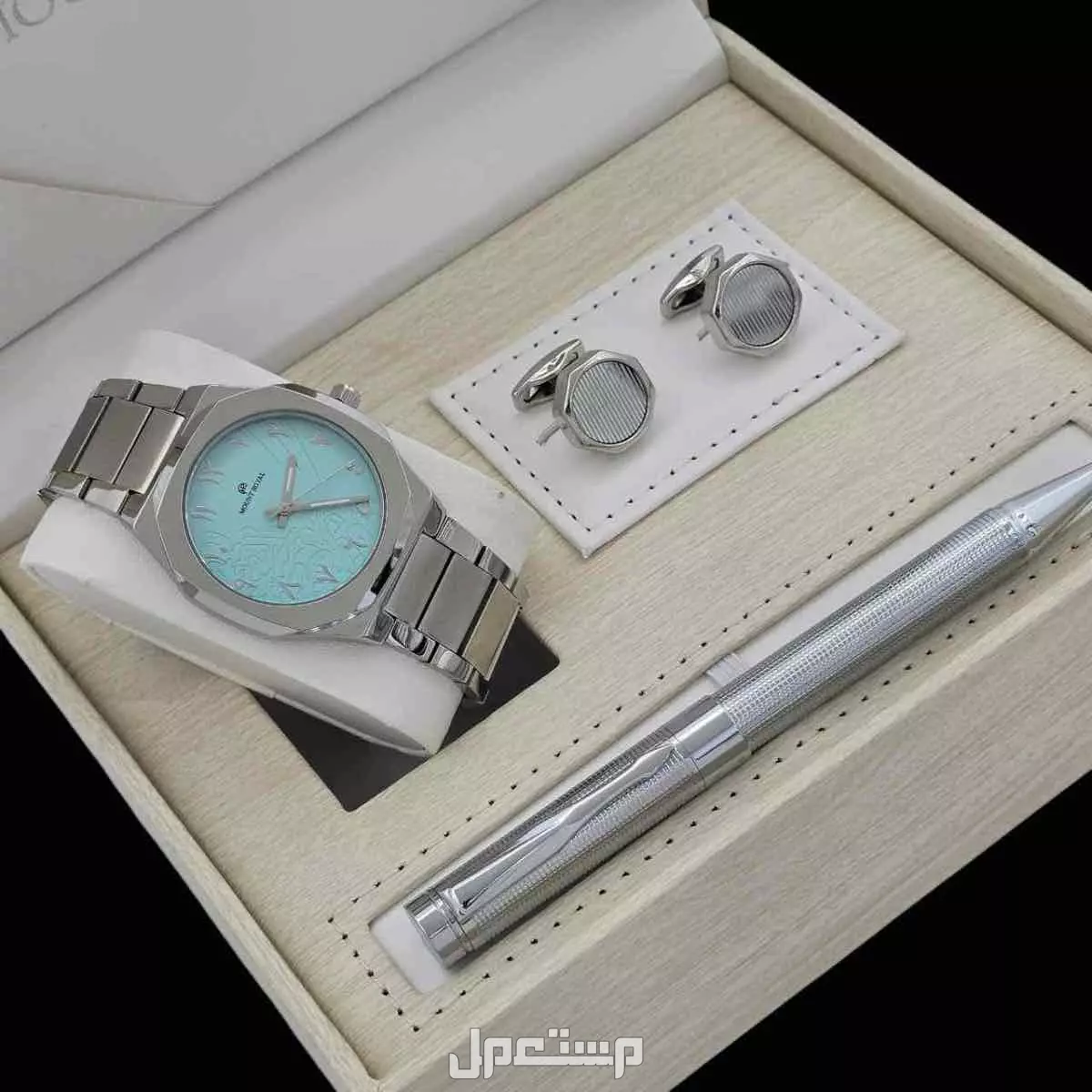 طقم ساعة رجالي مونت رويال ماستر كوالتي