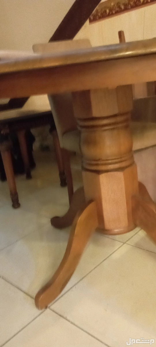 طاولة وسفرة طعام لون بني فاتح خشب ماليزي في جدة بسعر 460 ريال سعودي