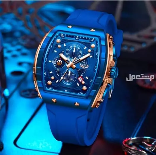 ساعة LiGe أصلية لون ازرق مع ذهبي مقاومة للماء متوفره للطلب لكل المدن والتوصيل والشحن مجانا