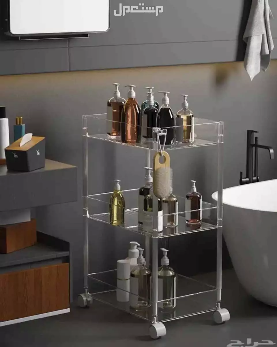 رفوف تخزين من 3 رفوف اكريلك  في جدة بسعر 100 ريال سعودي