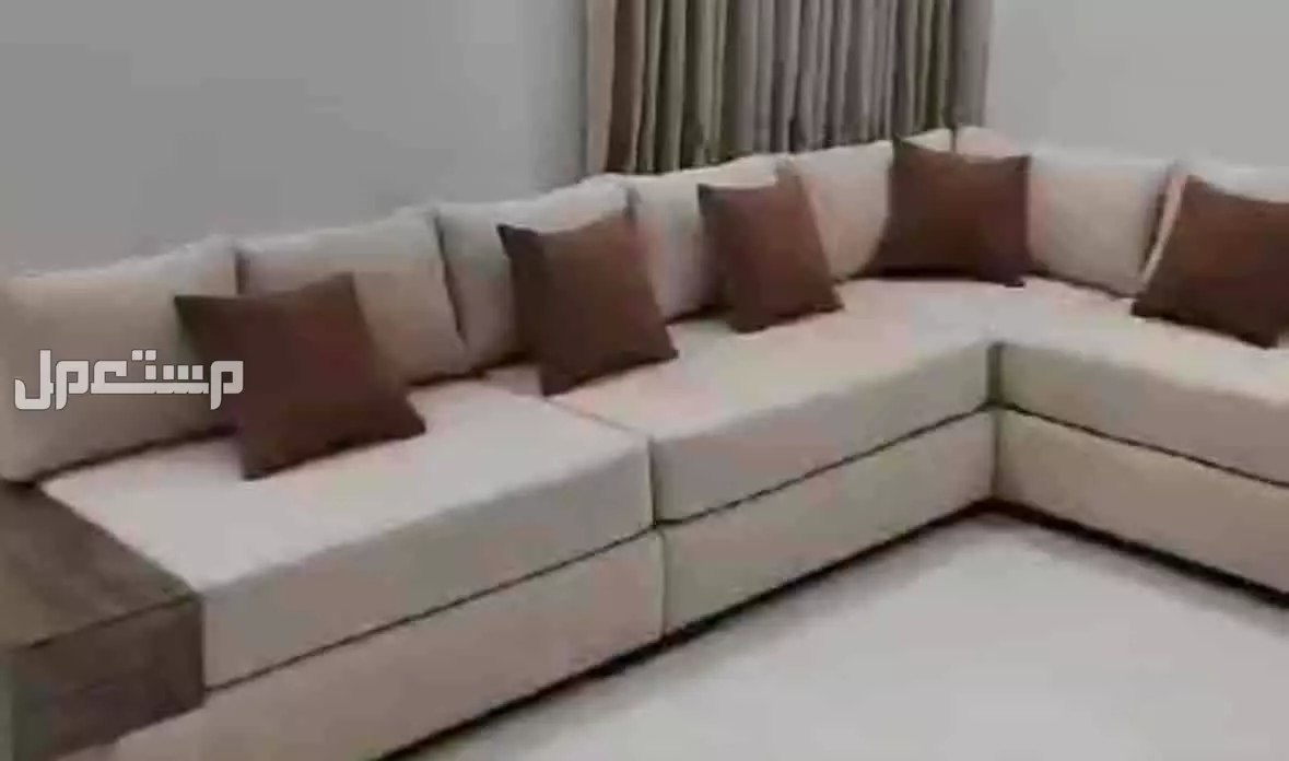 كنب زاوية فاخر للبيع بيج استخدام قليل جداً