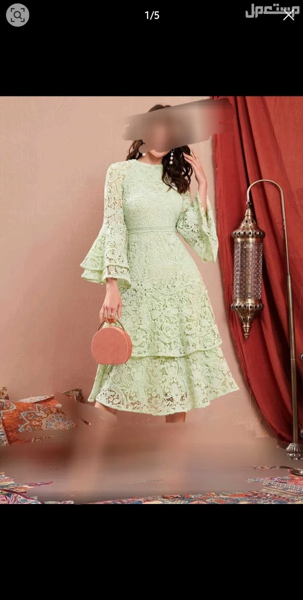 فستان دانتيل مزخرف بطبقات شبه جديد  في الخرج بسعر 90 ريال سعودي