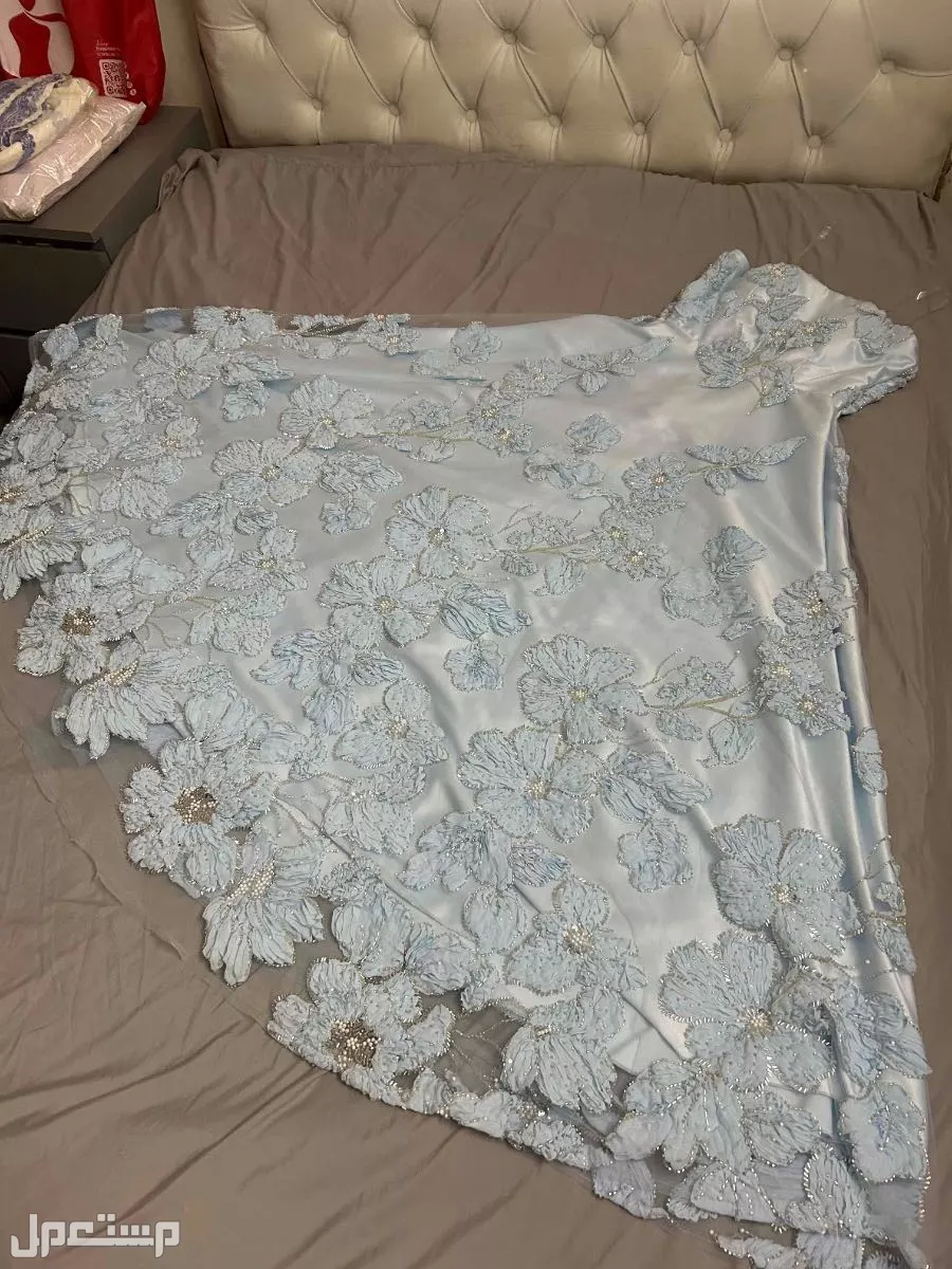 العزيزية الرياض شارع الدهاسية فستان سماوي لعروسه او مناسبة فخمه
