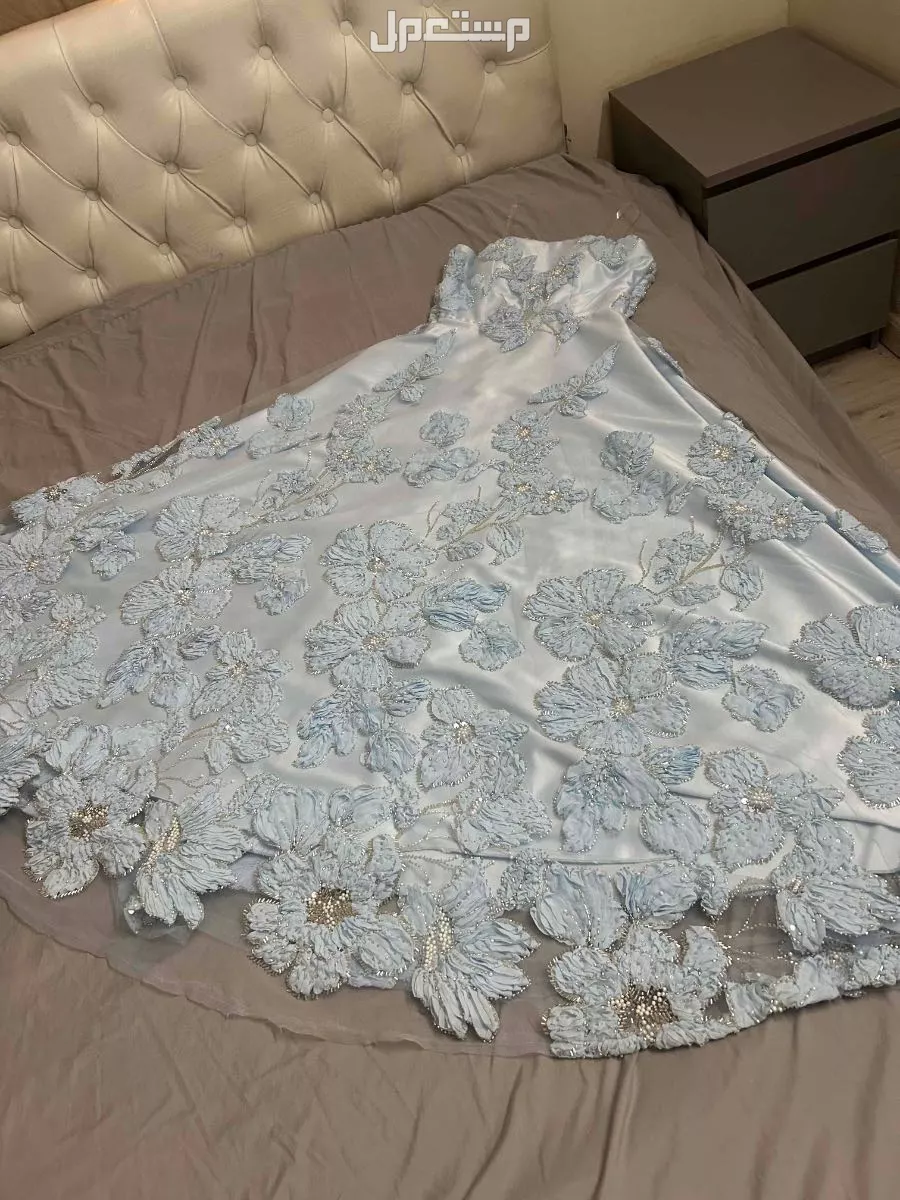 العزيزية الرياض شارع الدهاسية فستان سماوي لعروسه او مناسبة فخمه