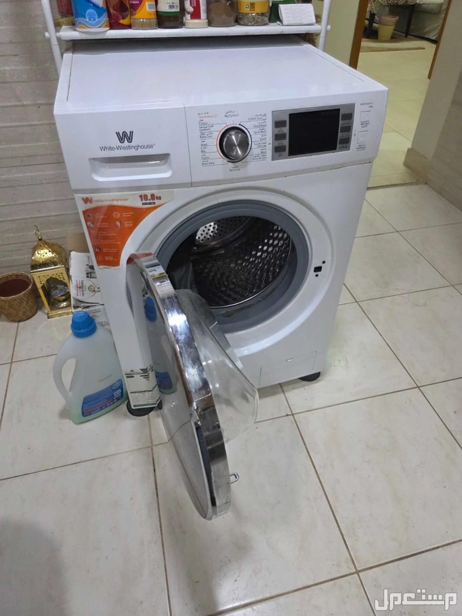 غسالة وايت ويستنجهاوس 10KG. نظيفة