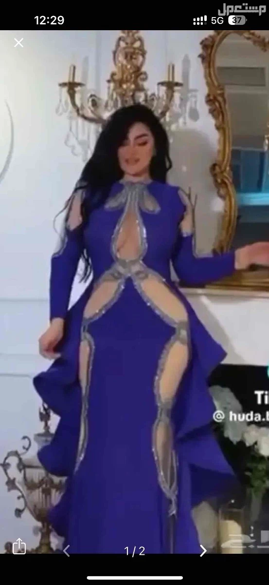 فستان من مصممه هدى البداي  جديد مالبسه الا مره