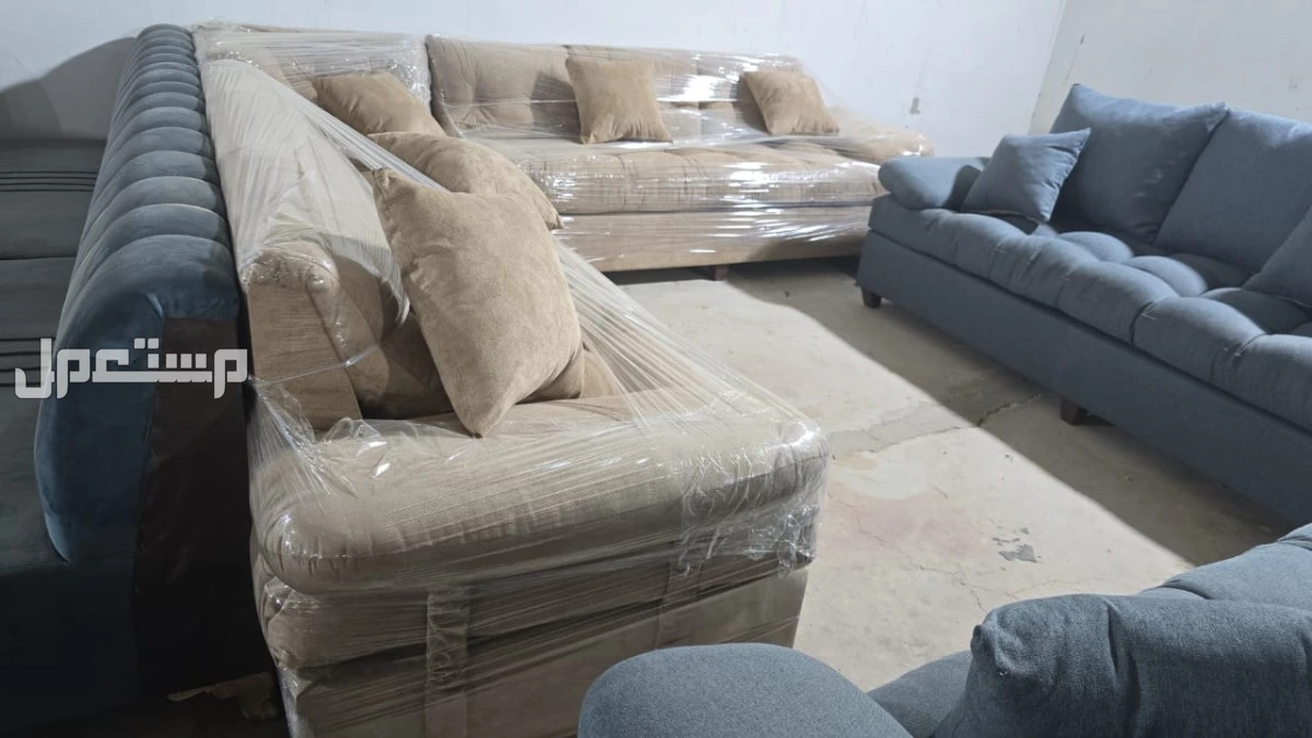 كنب جديد جاهز جميع الالوان بالرياض اطقم حرف ال و7اشخاص مع التوصيل بالرياض