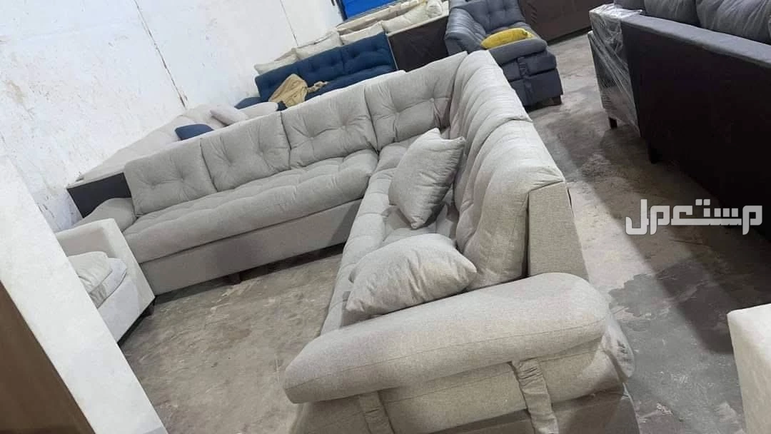 كنب جديد جاهز جميع الالوان بالرياض اطقم حرف ال و7اشخاص مع التوصيل بالرياض