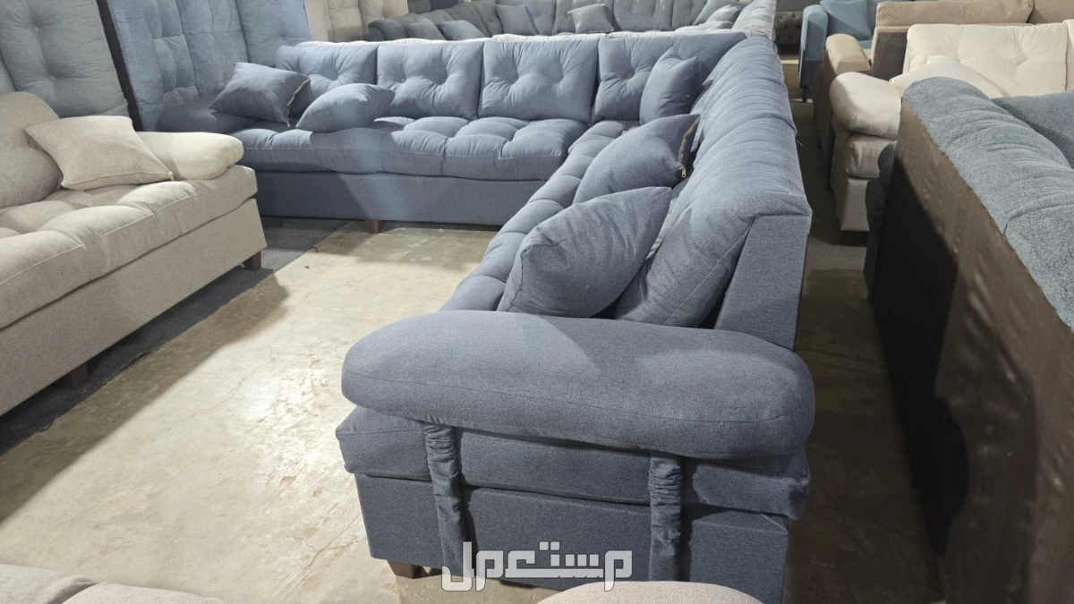 كنب جديد جاهز جميع الالوان بالرياض اطقم حرف ال و7اشخاص مع التوصيل بالرياض