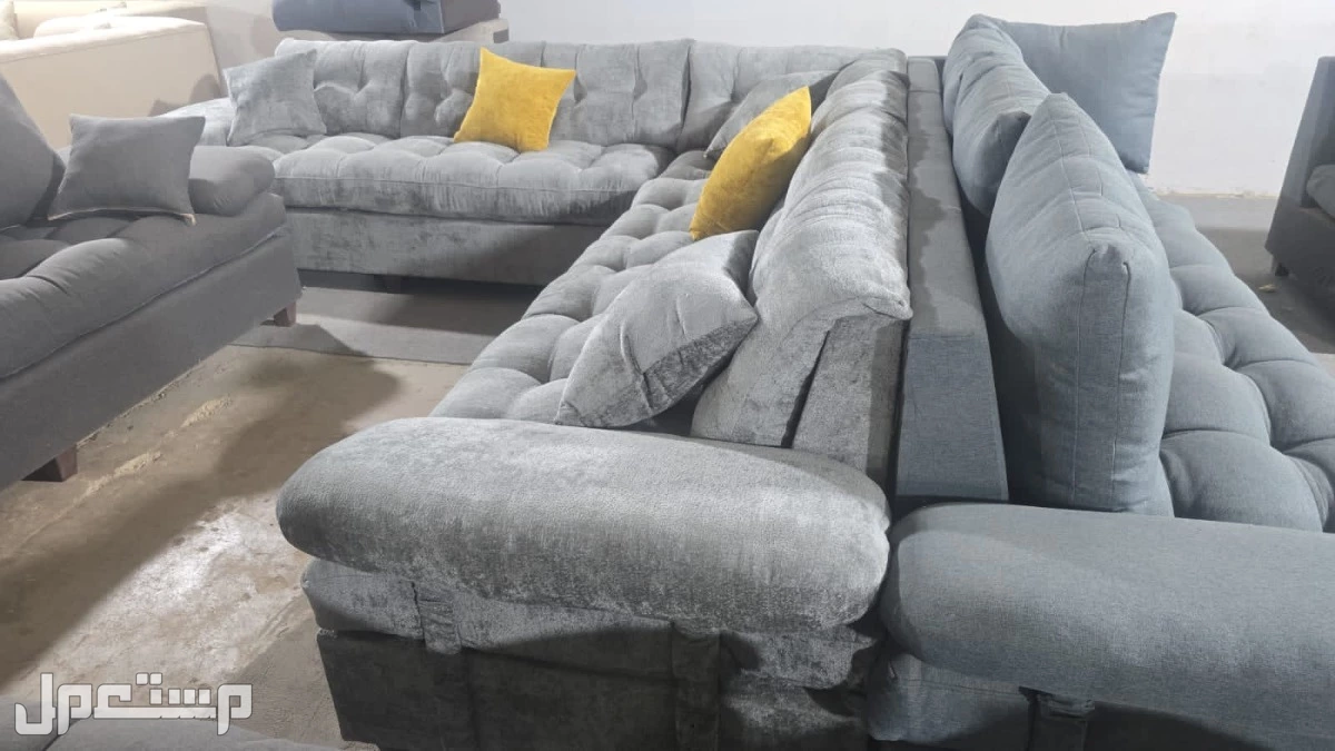 كنب جديد جاهز جميع الالوان بالرياض اطقم حرف ال و7اشخاص مع التوصيل بالرياض