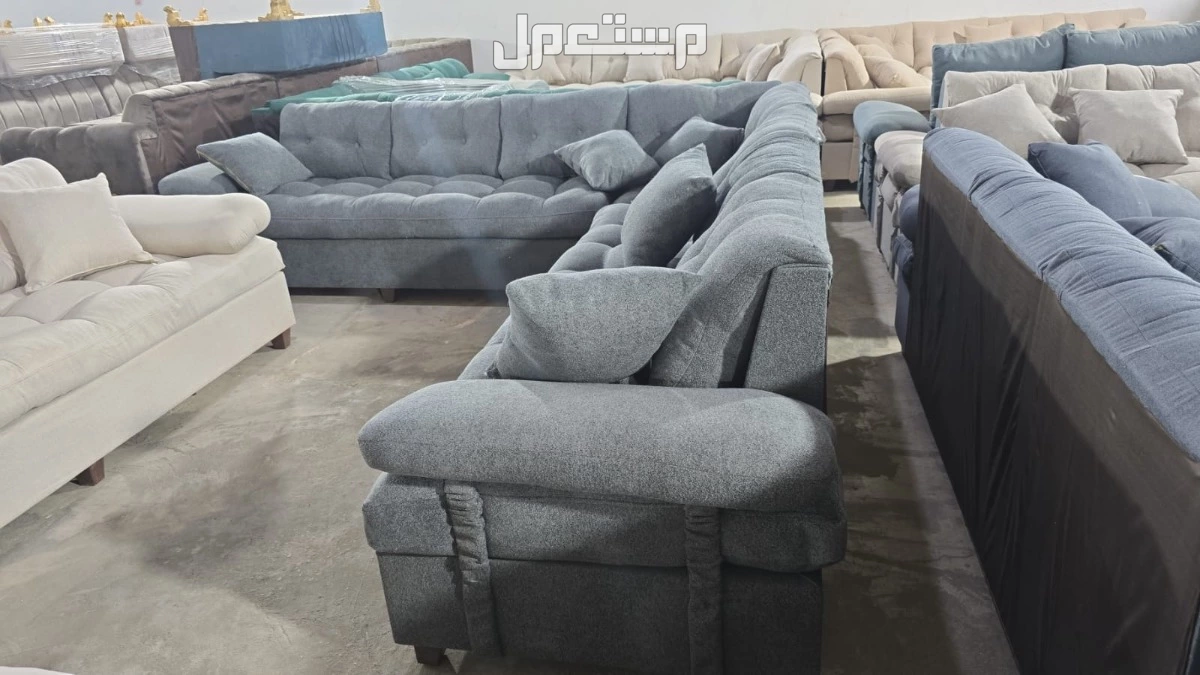 كنب جديد جاهز جميع الالوان بالرياض اطقم حرف ال و7اشخاص مع التوصيل بالرياض