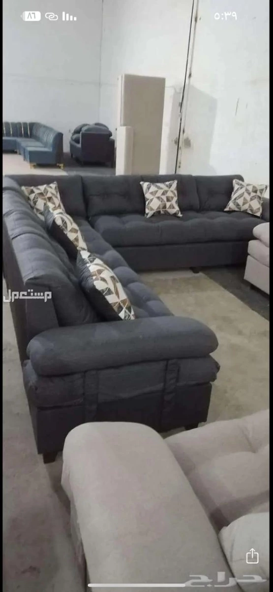 كنب جديد جاهز جميع الألوان اطقم حرف ال واطقم سبع أشخاص مع التوصيل بالرياض