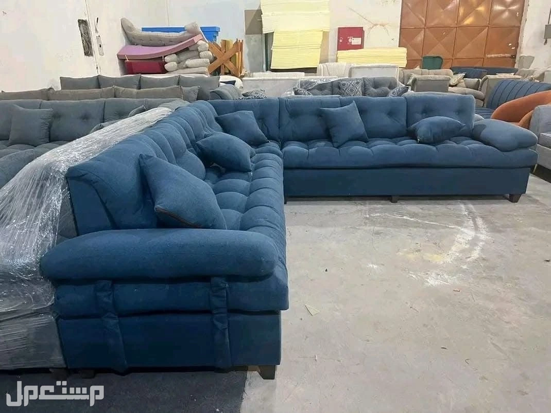 كنب جديد جاهز جميع الألوان اطقم حرف ال واطقم سبع أشخاص مع التوصيل بالرياض