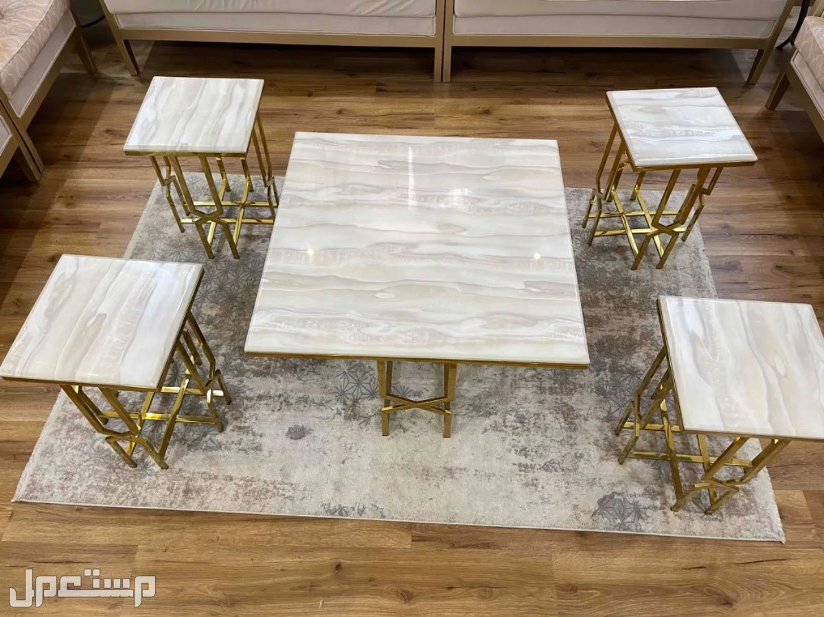 طاولة رخام سيراميك استيل جديدة