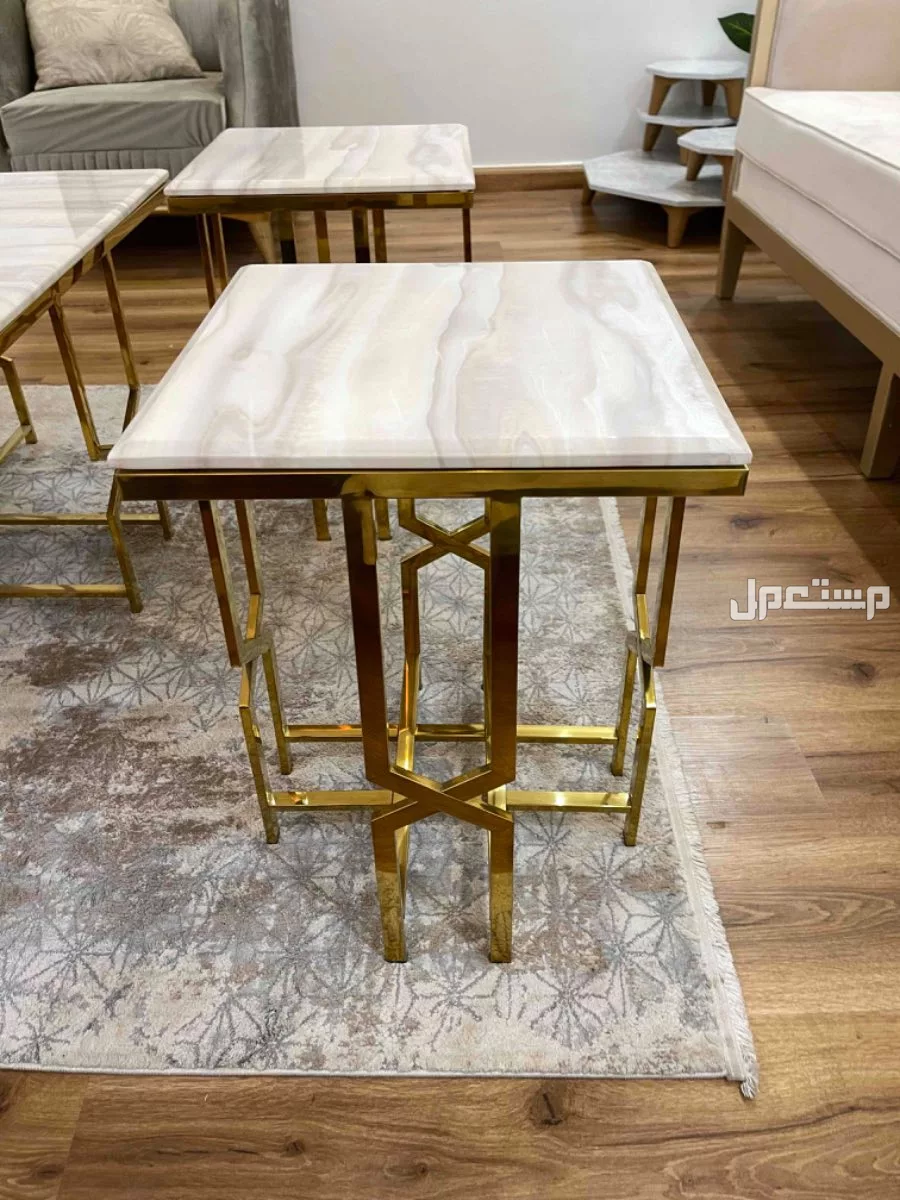 طاولة رخام سيراميك استيل جديدة