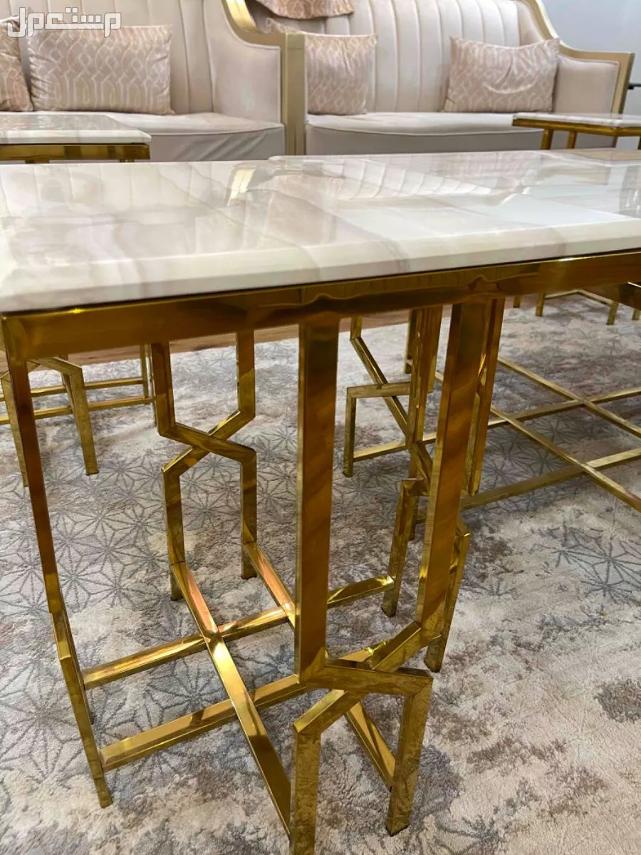 طاولة رخام سيراميك استيل جديدة