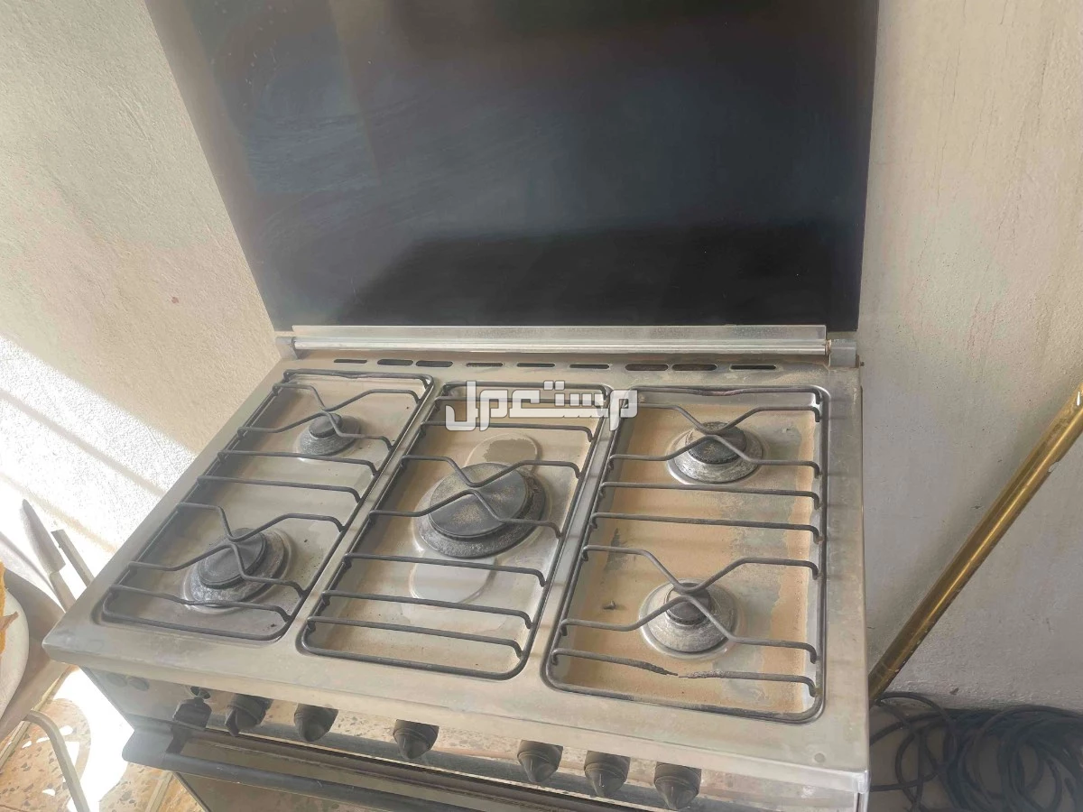 🔥 فرن غاز ستانلس ستيل – خمس عيون – مستعمل للبيع 🔥