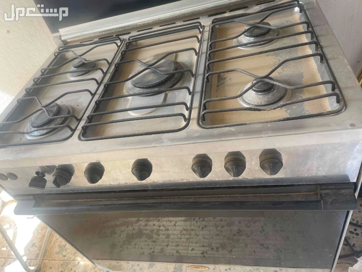 🔥 فرن غاز ستانلس ستيل – خمس عيون – مستعمل للبيع 🔥