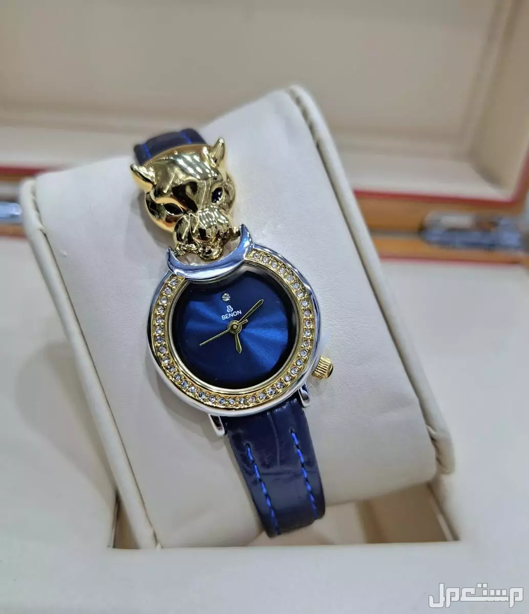 ساعة نسائي جلد جوده عاليه ماستر كواليتي