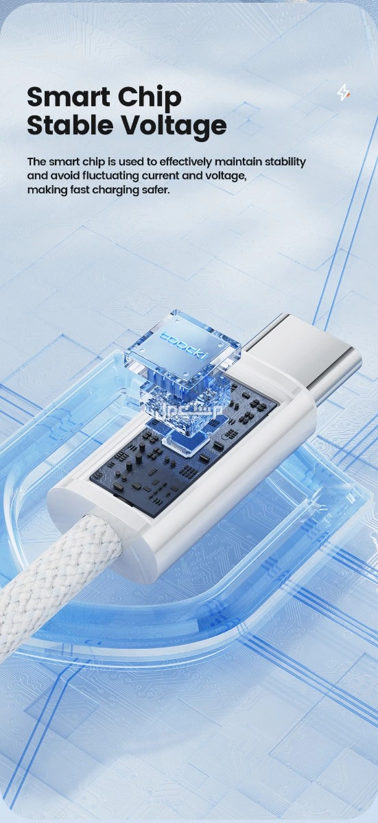 كيبل تووكي Toocki  شحن سريع 6 أمبير 66 واط QC3.0 من نوع A إلى Type-C بطول 1 متر – أبيض – أصلي (جدة فقط – جملة) كيبل تووكي شحن سريع 6 أمبير 66 واط QC3.0 من نوع A إلى Type-C بطول 1 متر – أبيض –