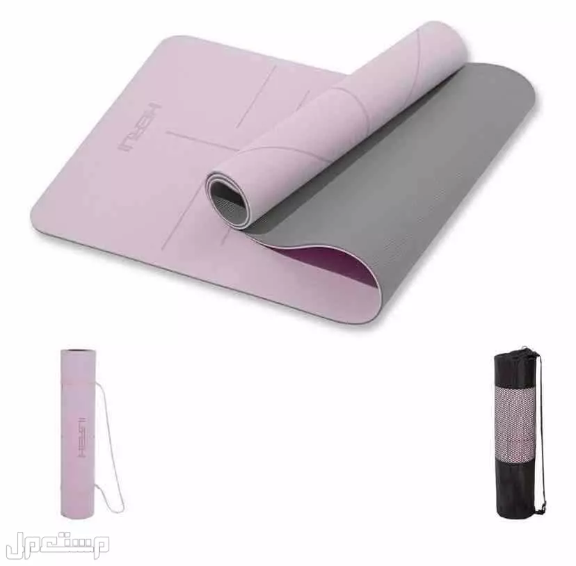 مات رياضي غير قابل للانزلاق مع شنطة حمل للبيلاتس، الطول 183سم× العرض 61 سم× السمك 6 ملم، للمبتدئين من الرجال والنساء في جيزان بسعر 100 ريال سعودي