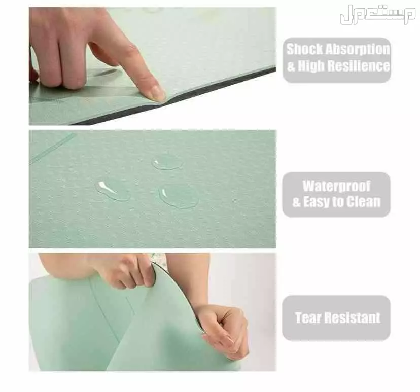 مات رياضي غير قابل للانزلاق مع شنطة حمل للبيلاتس، الطول 183سم× العرض 61 سم× السمك 6 ملم، للمبتدئين من الرجال والنساء في جيزان بسعر 100 ريال سعودي