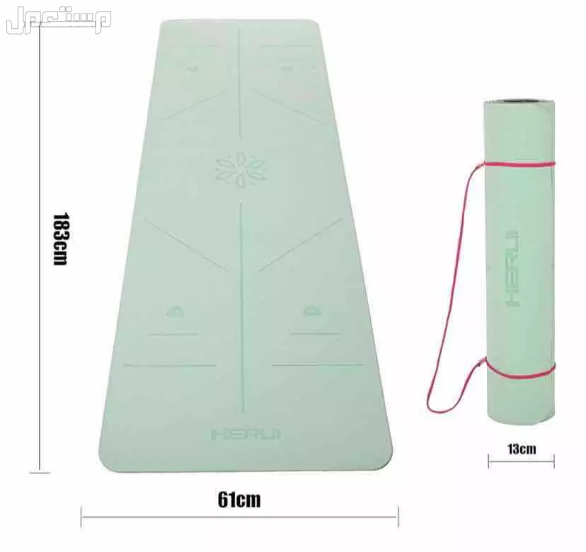 مات رياضي غير قابل للانزلاق مع شنطة حمل للبيلاتس، الطول 183سم× العرض 61 سم× السمك 6 ملم، للمبتدئين من الرجال والنساء في جيزان بسعر 100 ريال سعودي